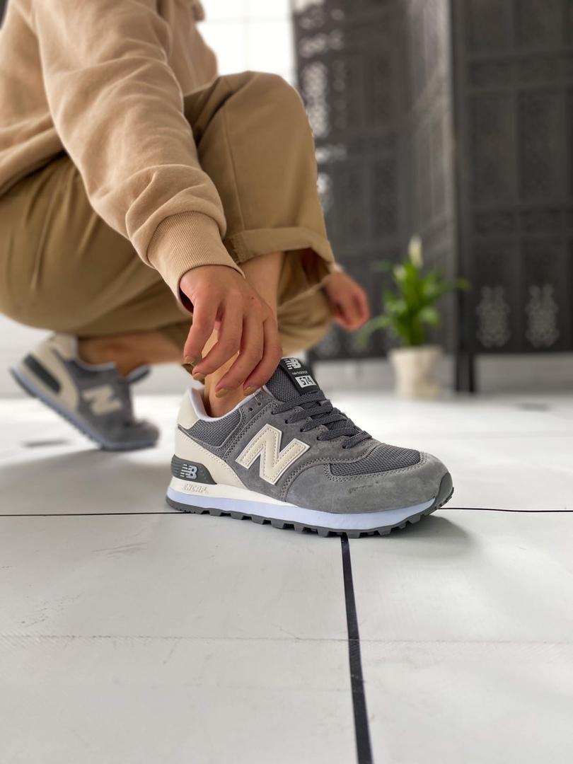 New Balance 574 Grey White (Сетка) 2