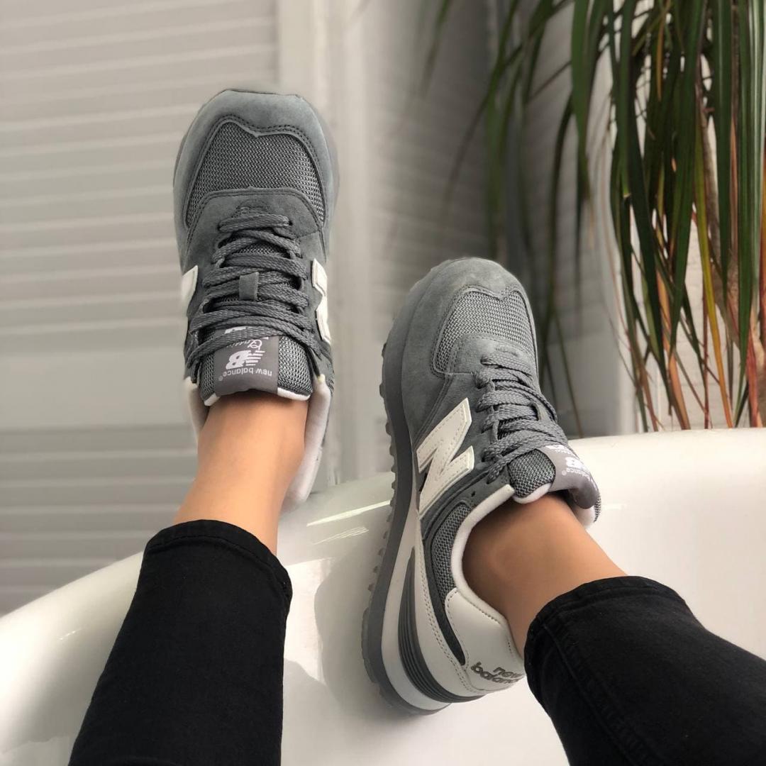 New Balance 574 Grey White (Сетка) 5