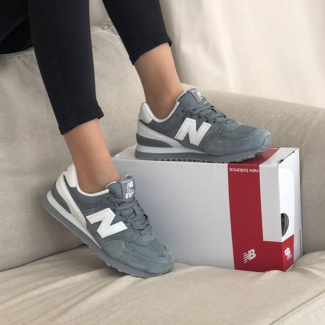 New Balance 574 Grey White (Сетка) 5