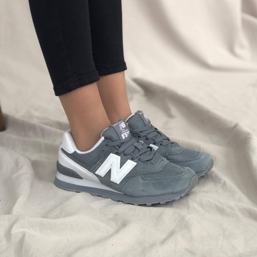 New Balance 574 Grey White (Сетка) 5