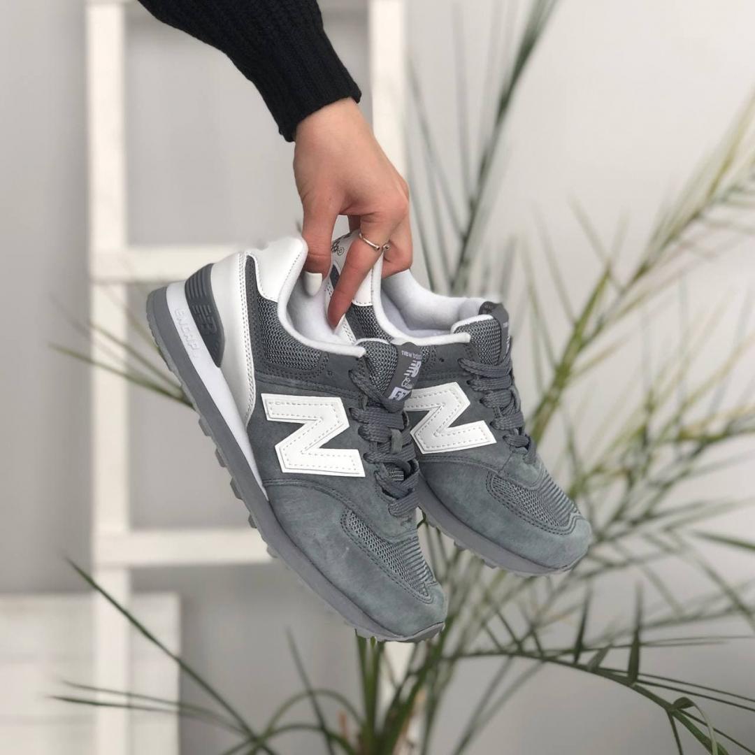 New Balance 574 Grey White (Сетка) 5