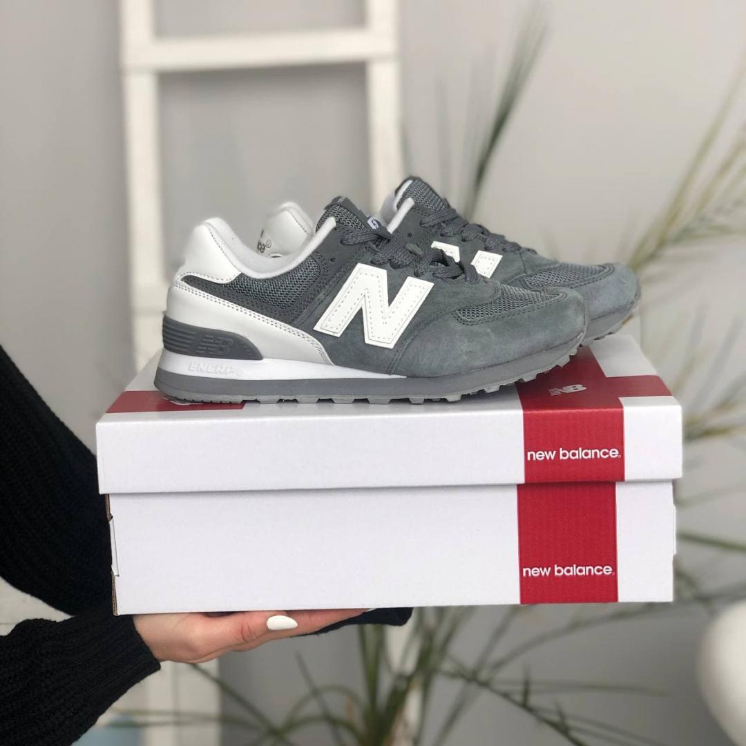 New Balance 574 Grey White (Сетка) 5