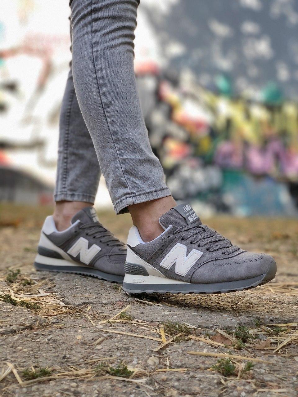 New Balance 574 Grey White Suede