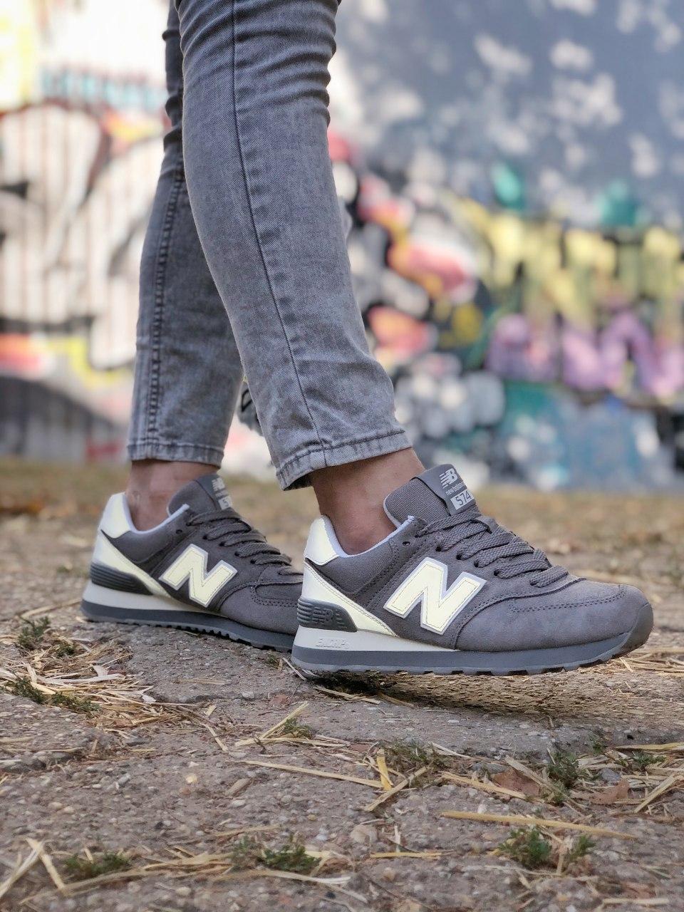 New Balance 574 Grey White Suede