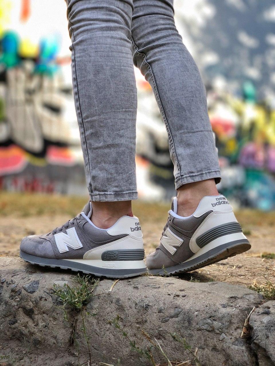 New Balance 574 Grey White Suede