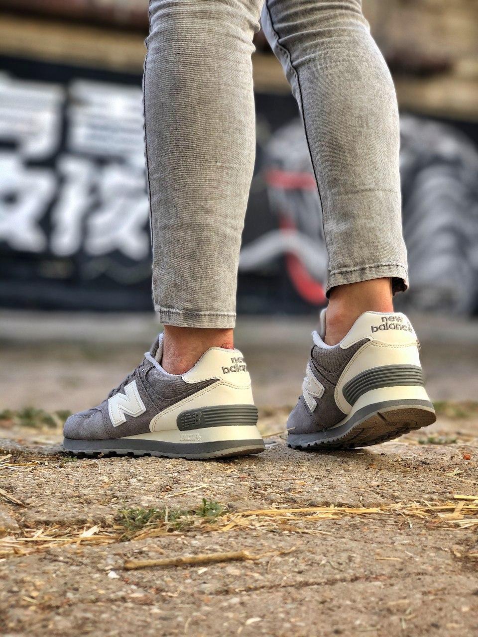 New Balance 574 Grey White Suede