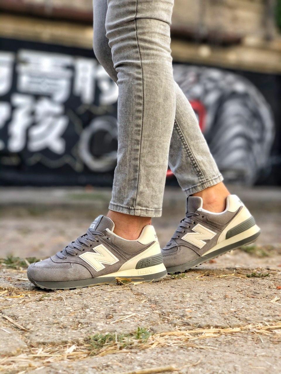New Balance 574 Grey White Suede