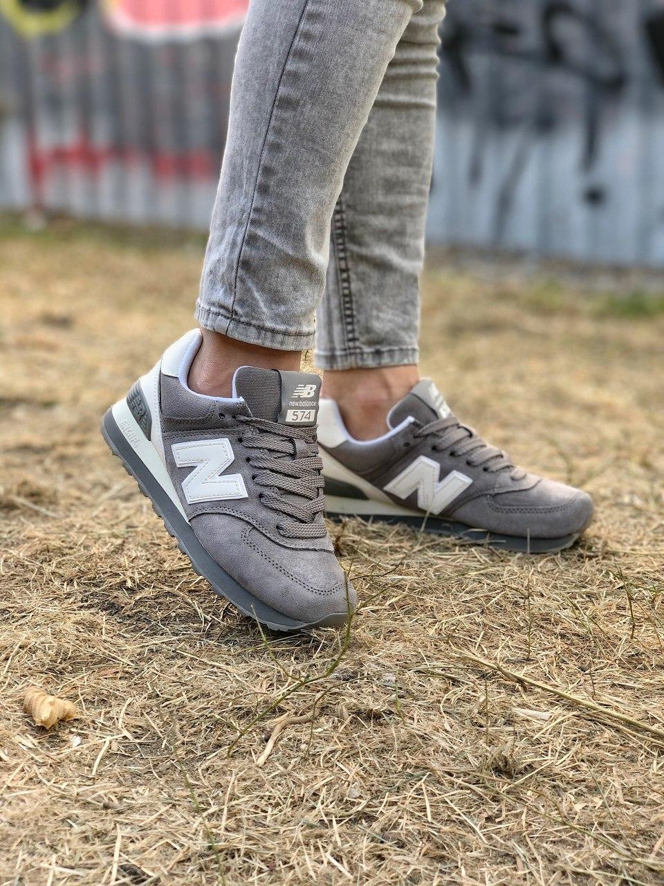 New Balance 574 Grey White Suede
