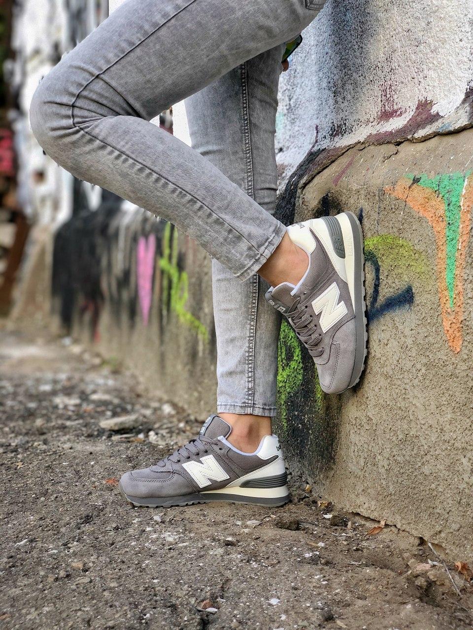 New Balance 574 Grey White Suede