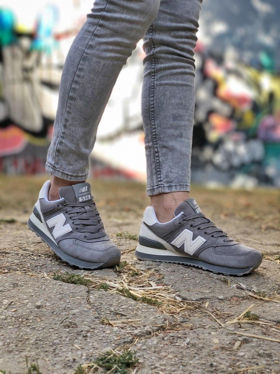 New Balance 574 Grey White Suede