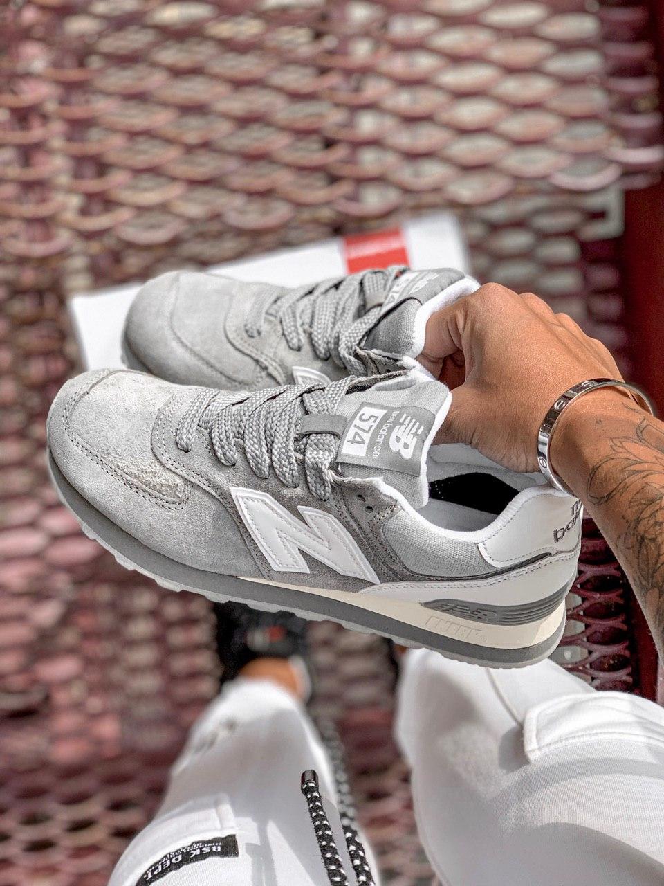 New Balance 574 Grey White Suede