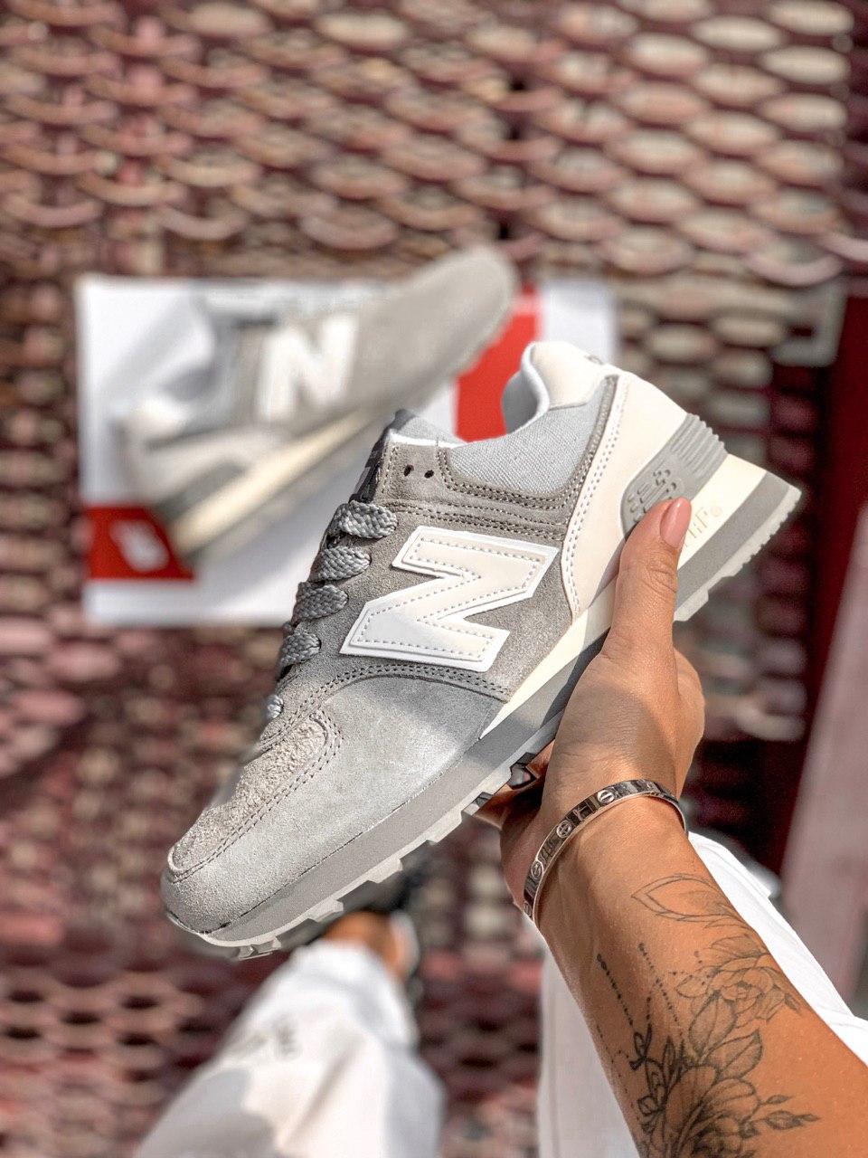 New Balance 574 Grey White Suede