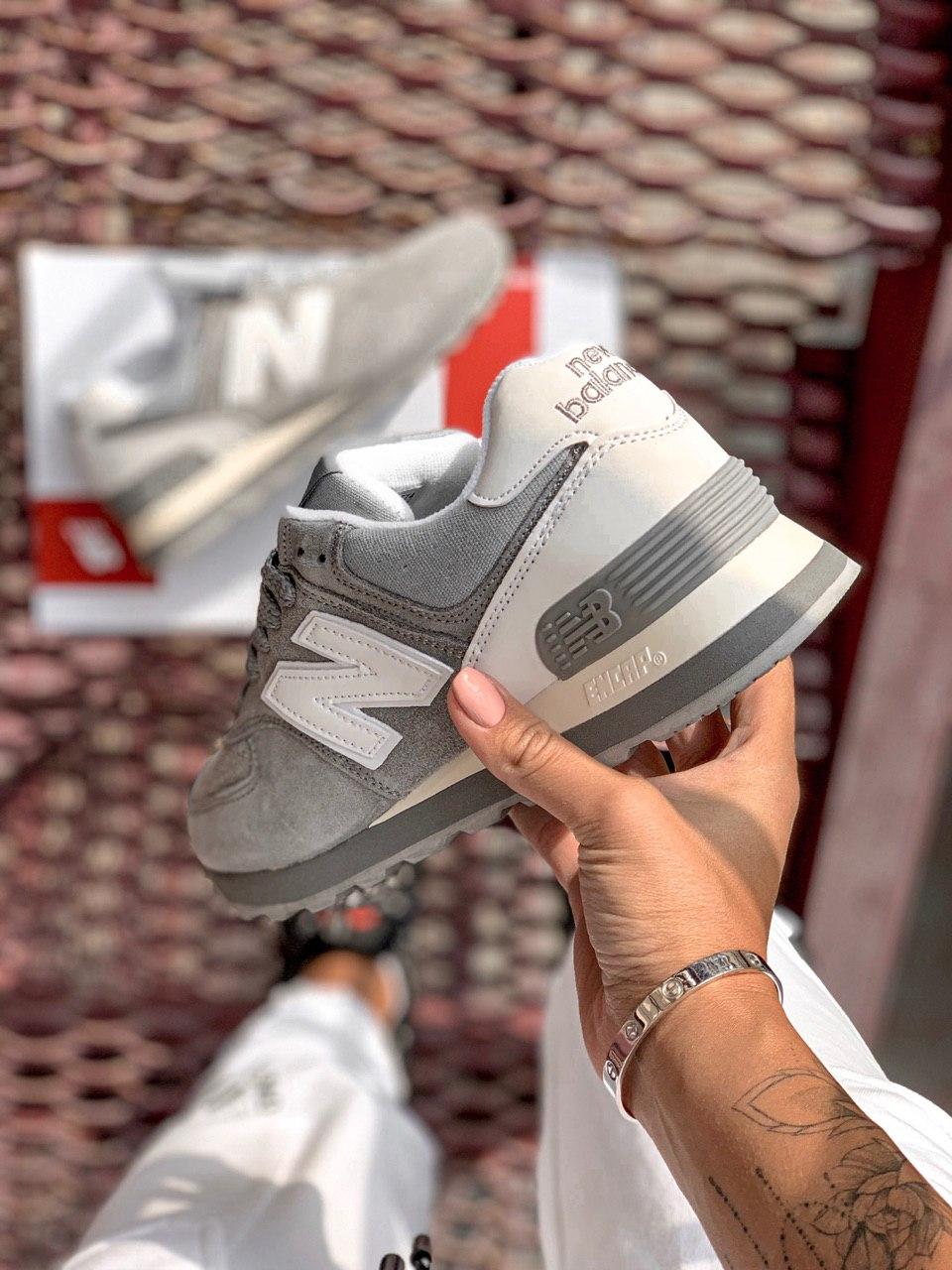 New Balance 574 Grey White Suede