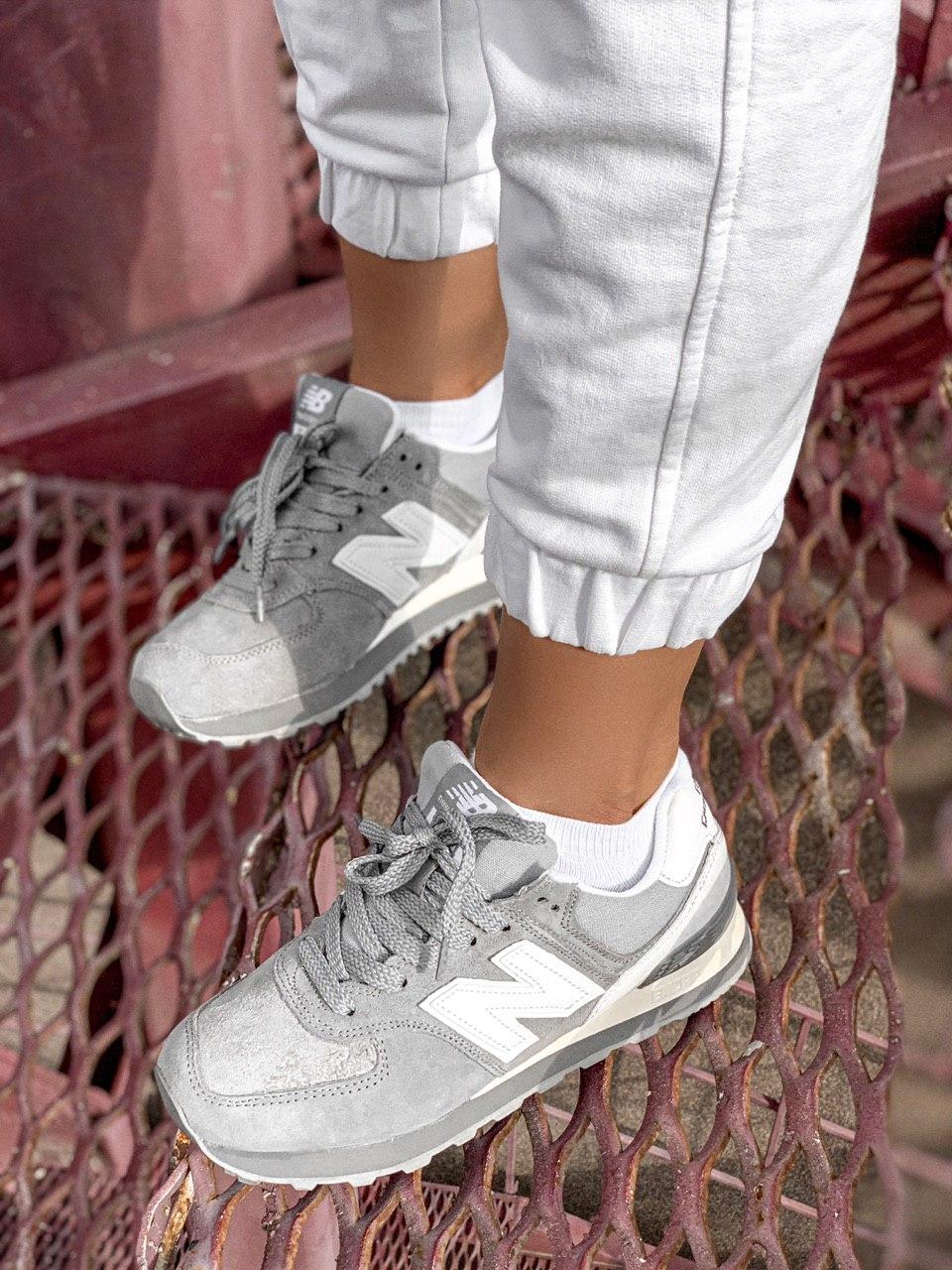 New Balance 574 Grey White Suede