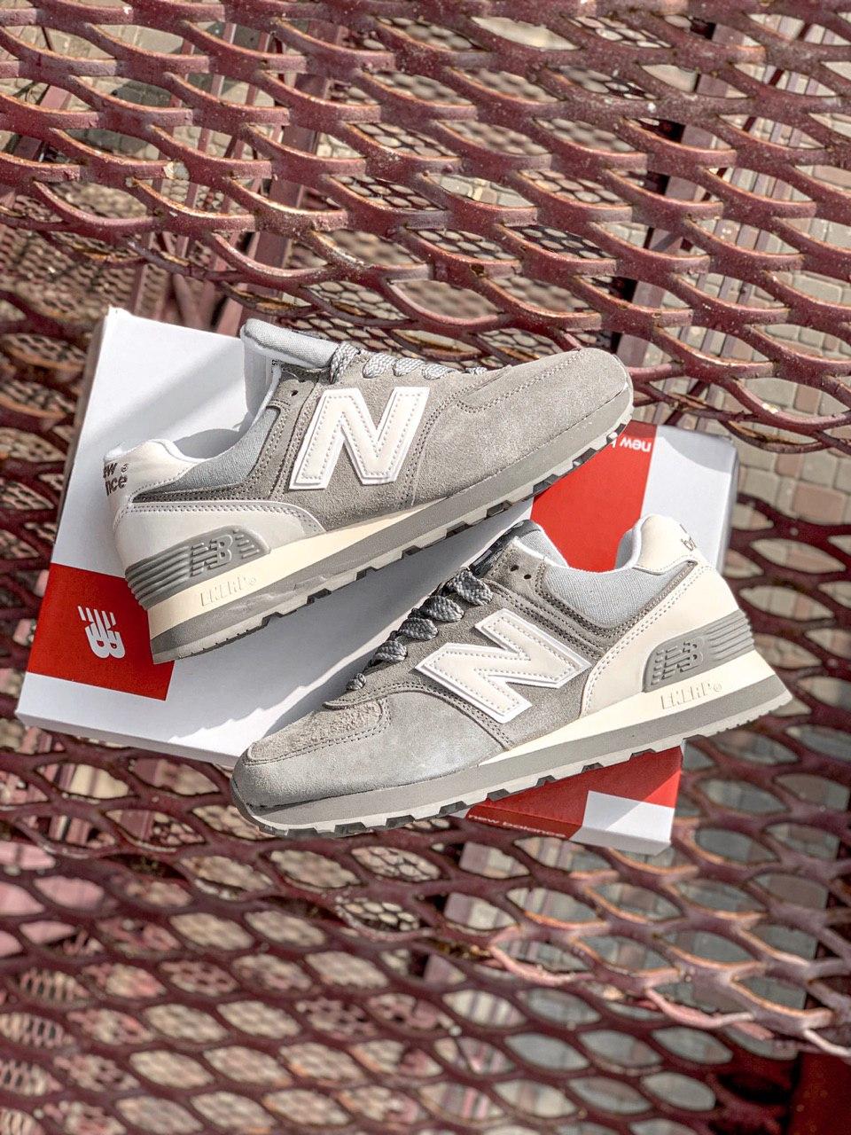 New Balance 574 Grey White Suede