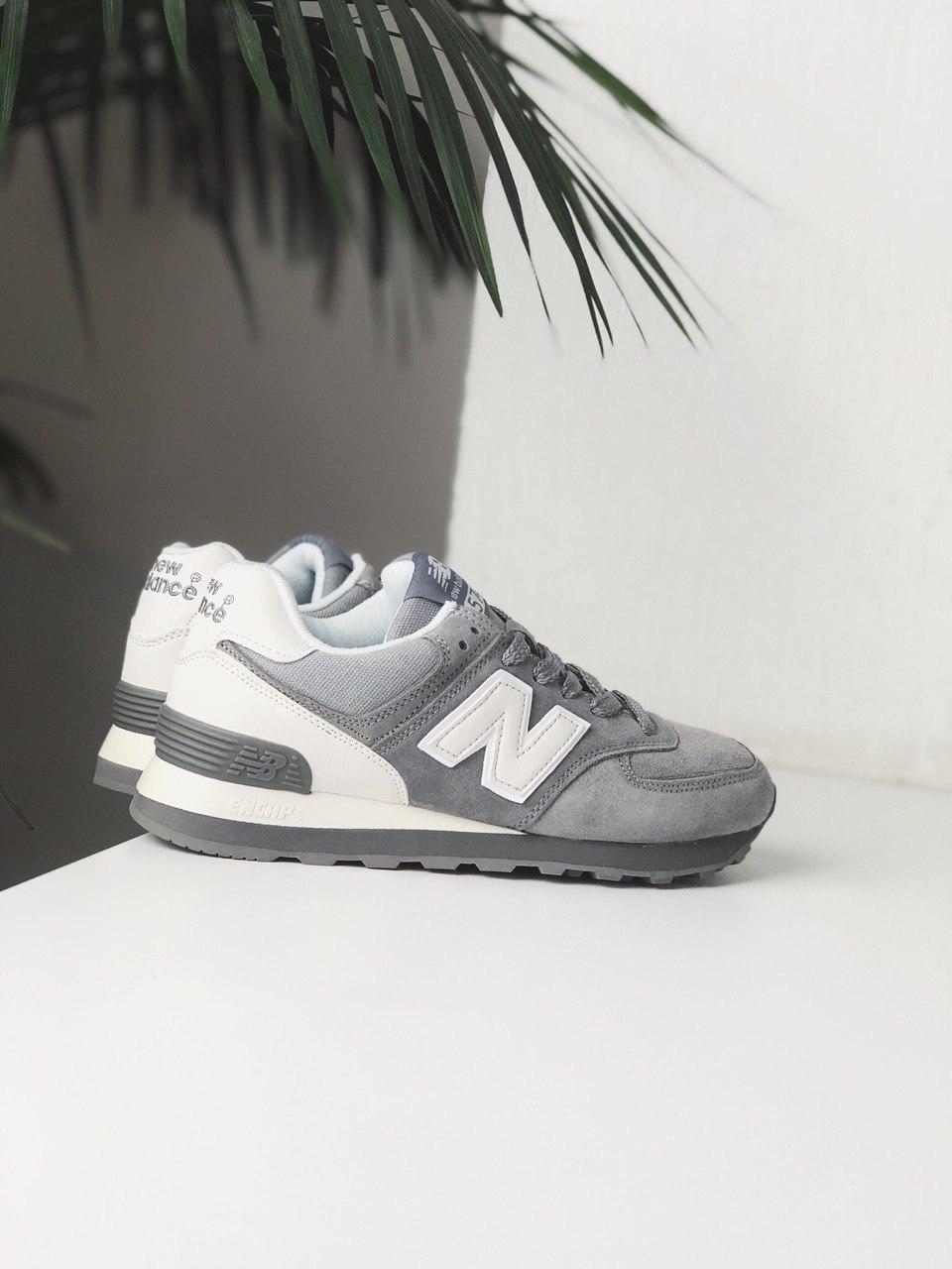 New Balance 574 Grey White Suede