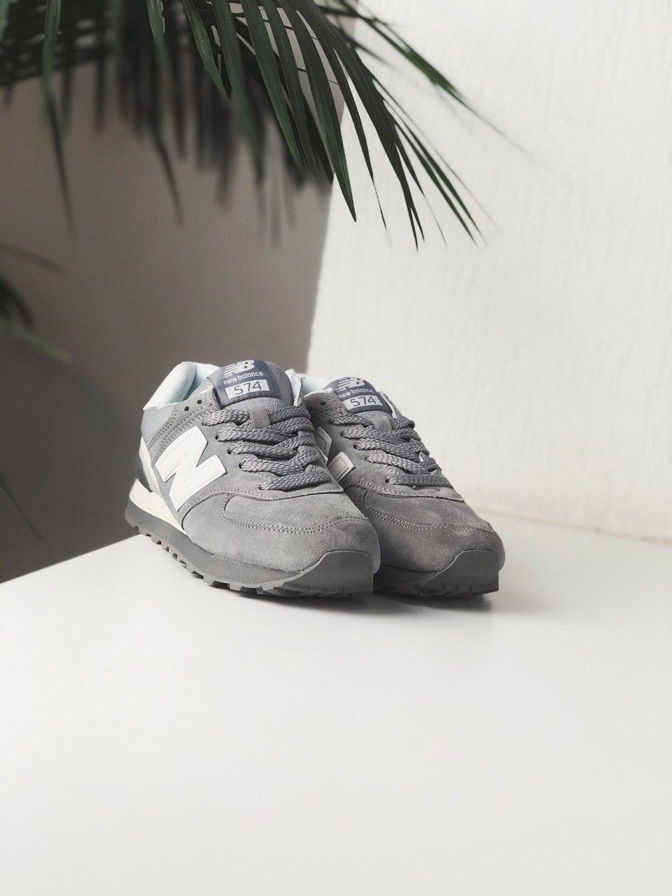 New Balance 574 Grey White Suede