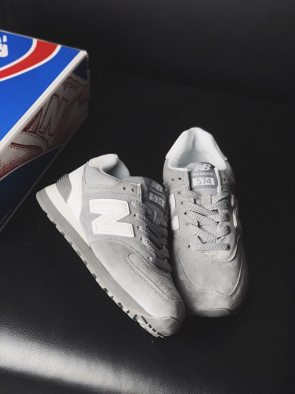 New Balance 574 Grey White Suede