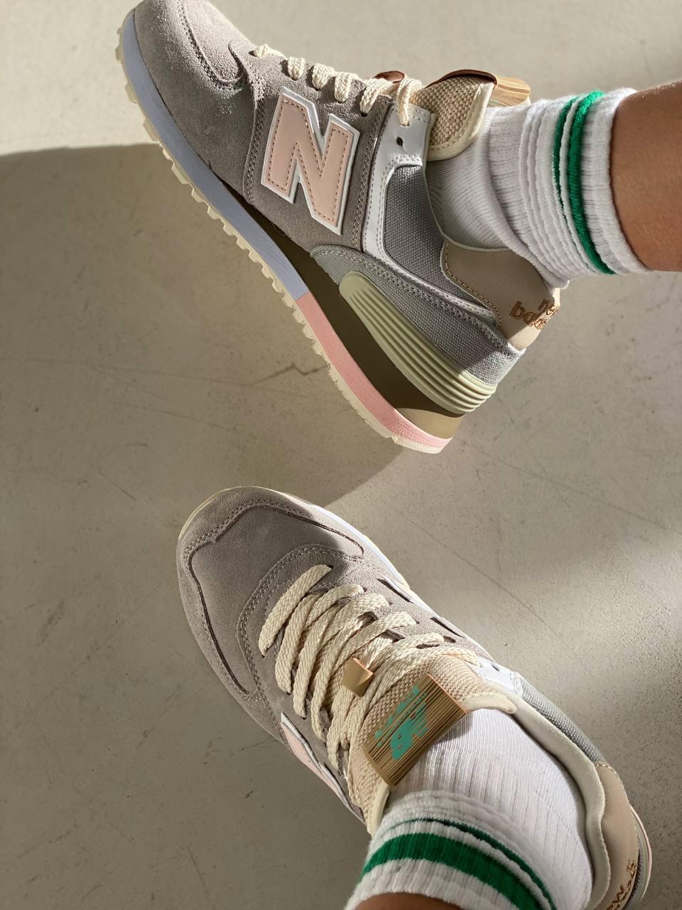 New Balance 574 Grey Beige Pink