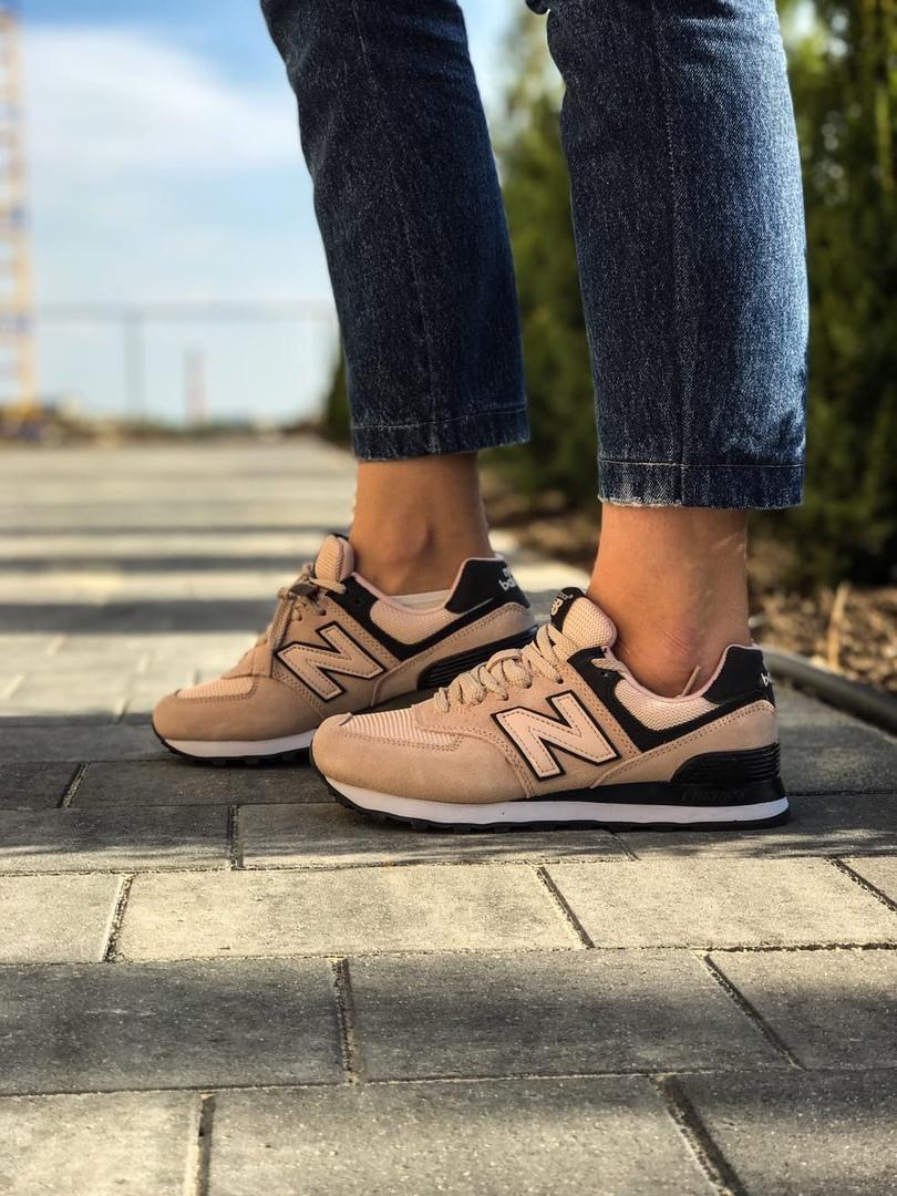New Balance 574 Beige Black White