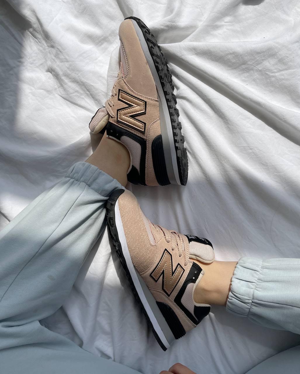 New Balance 574 Beige Black White