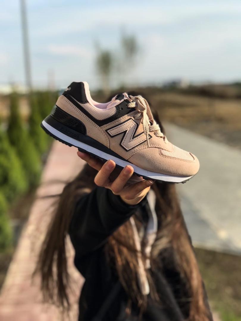 New Balance 574 Beige Black White