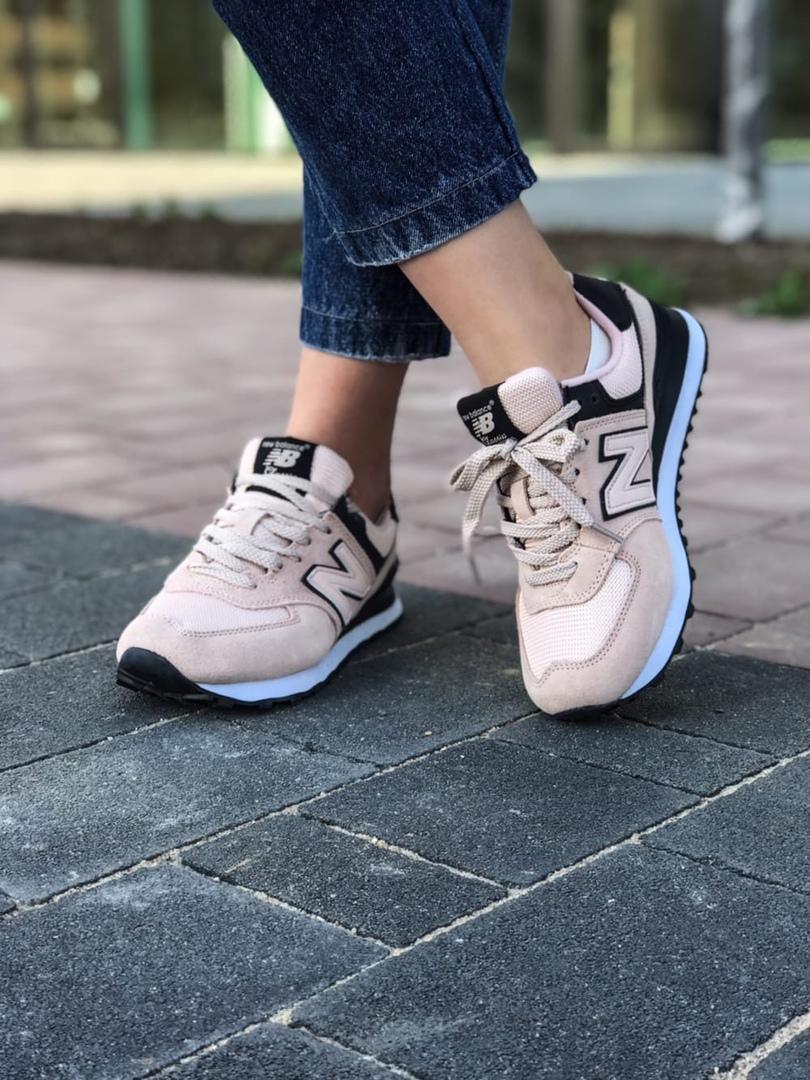 New Balance 574 Beige Black White