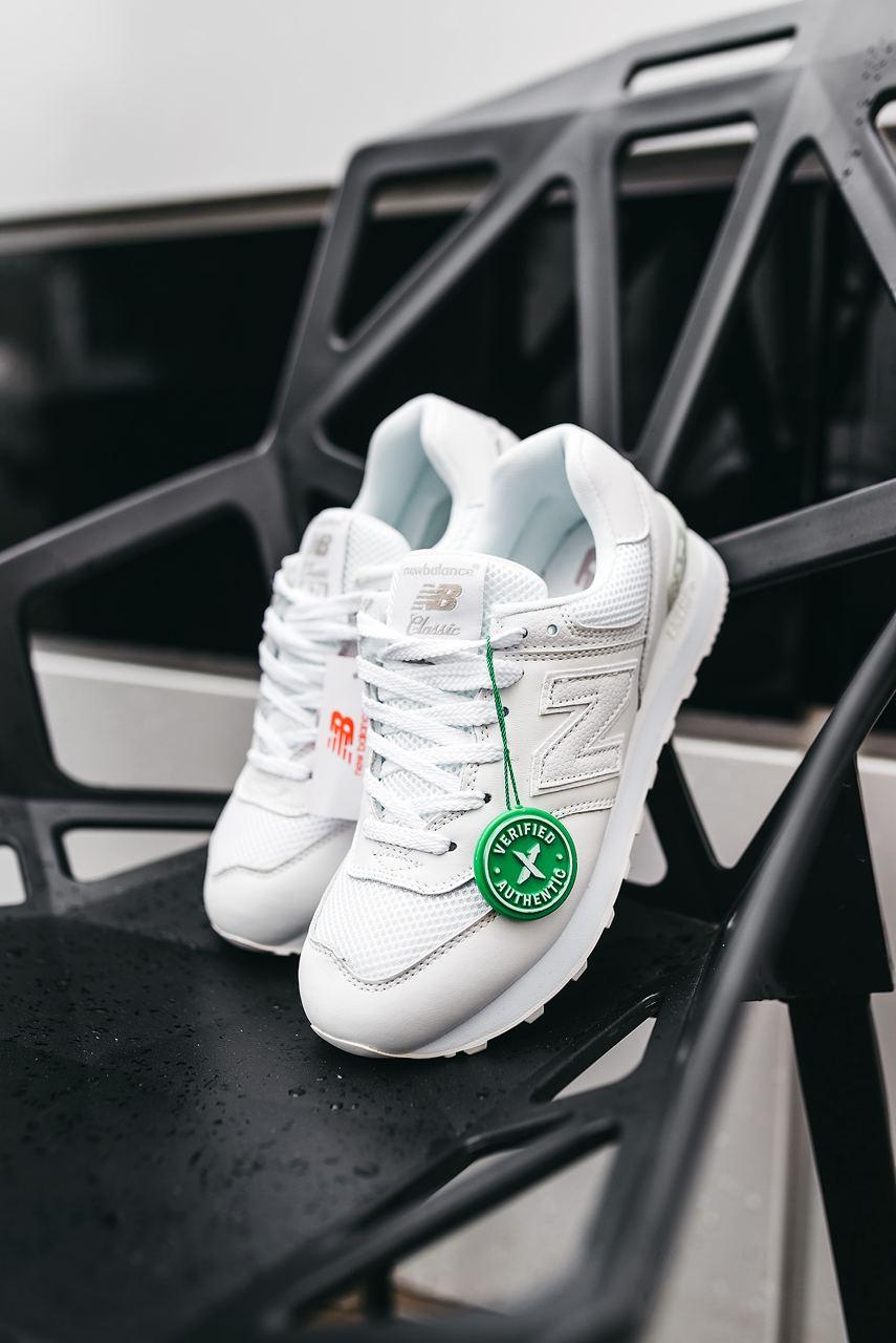 New Balance 574 Full White (Сетка)