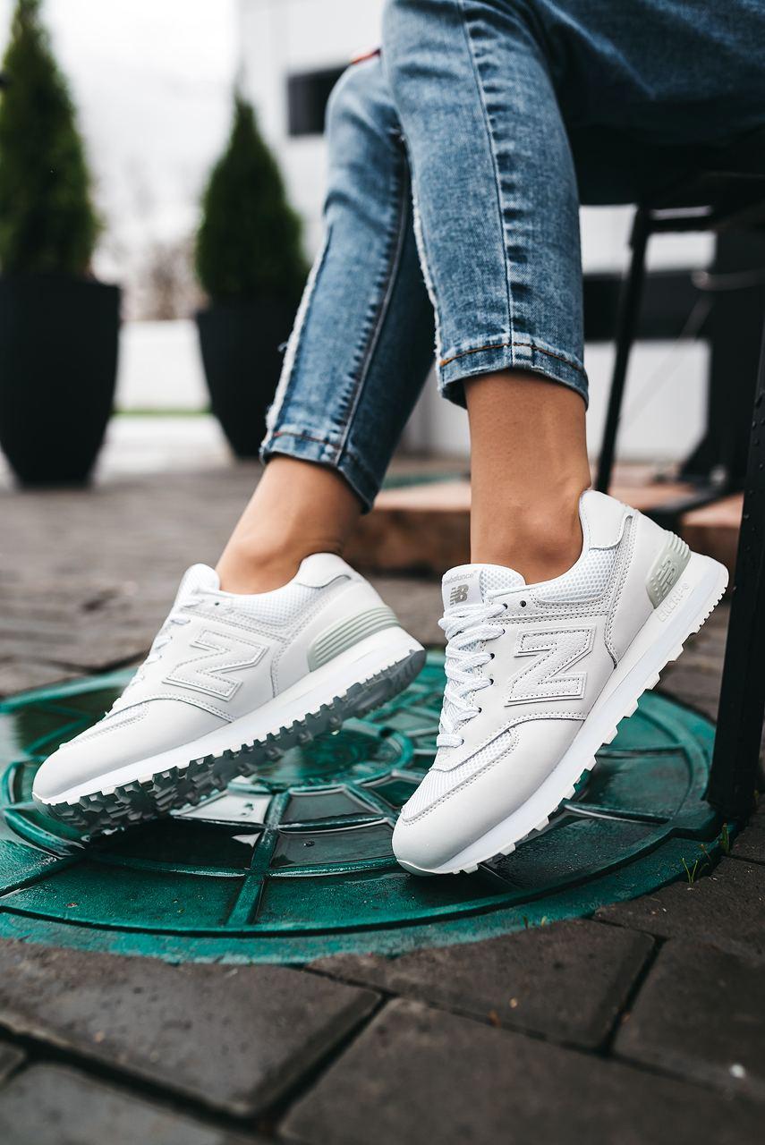 New Balance 574 Full White (Сетка)