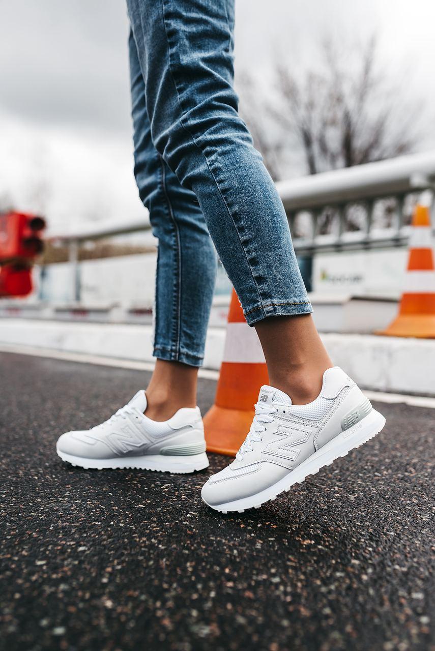 New Balance 574 Full White (Сетка)