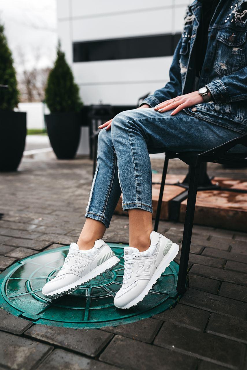 New Balance 574 Full White (Сетка)