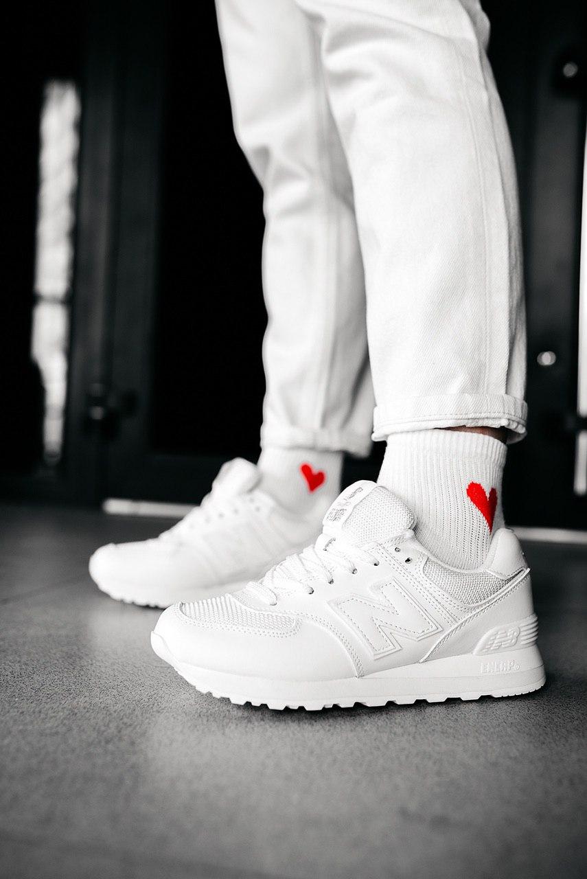 New Balance 574 Full White (Сетка)