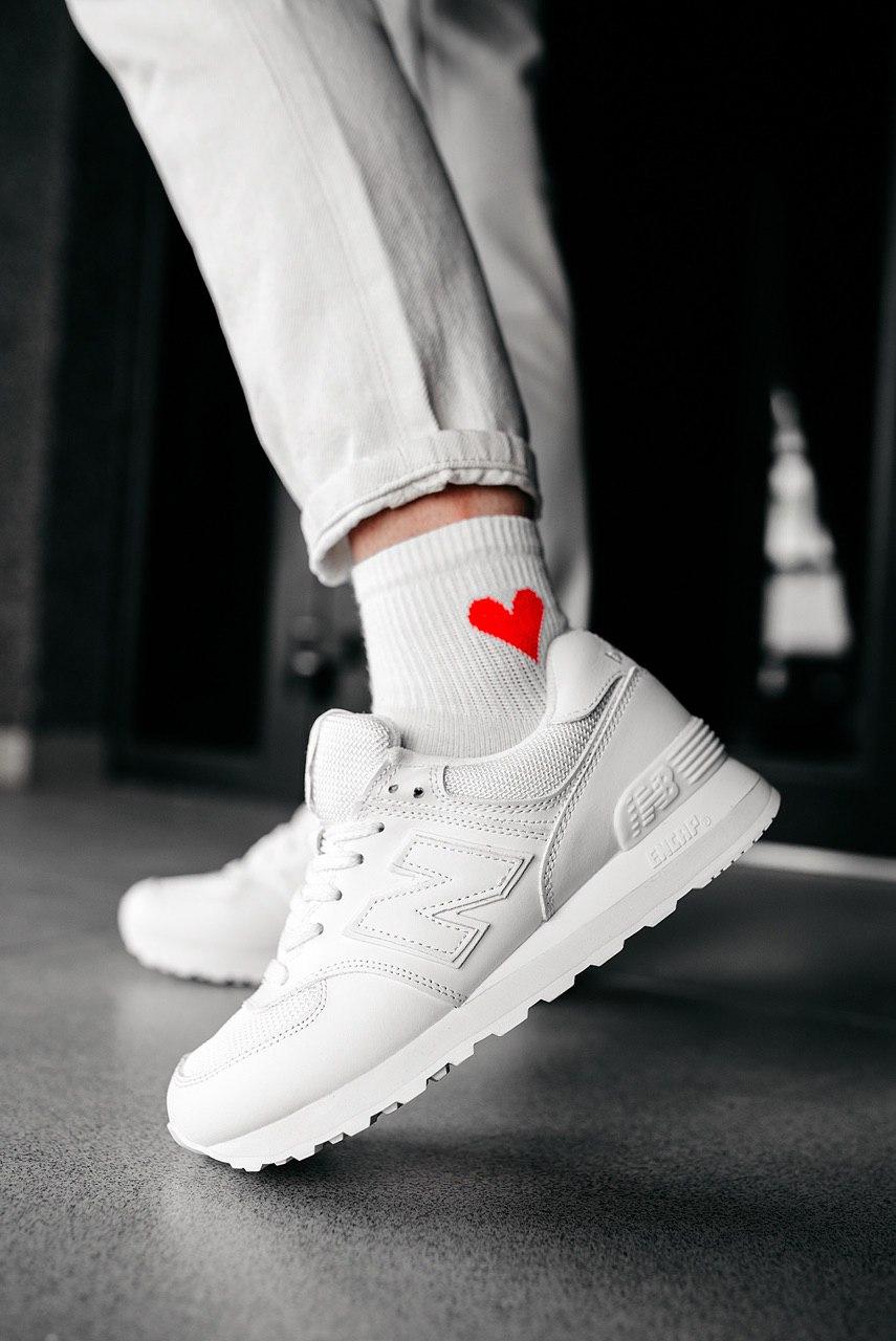 New Balance 574 Full White (Сетка)