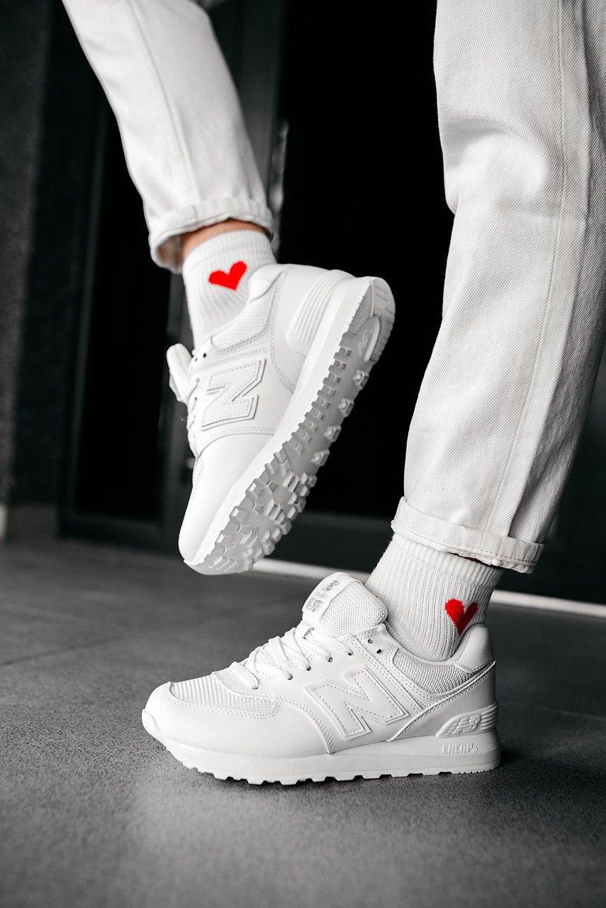 New Balance 574 Full White (Сетка)