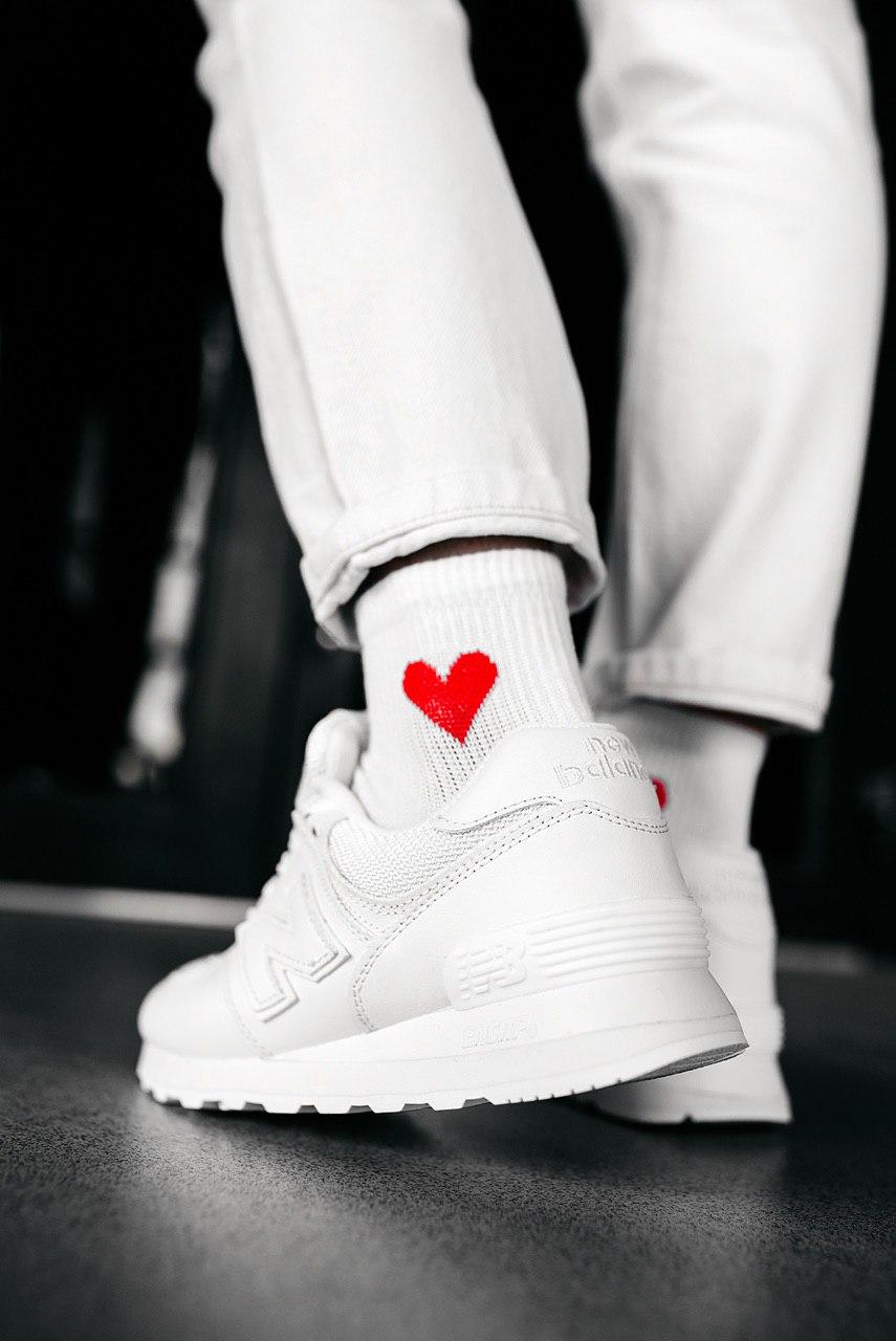 New Balance 574 Full White (Сетка)