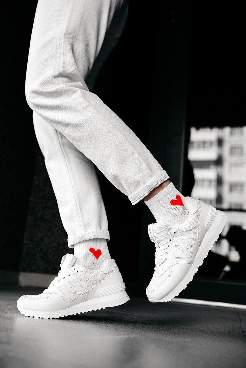 New Balance 574 Full White (Сетка)