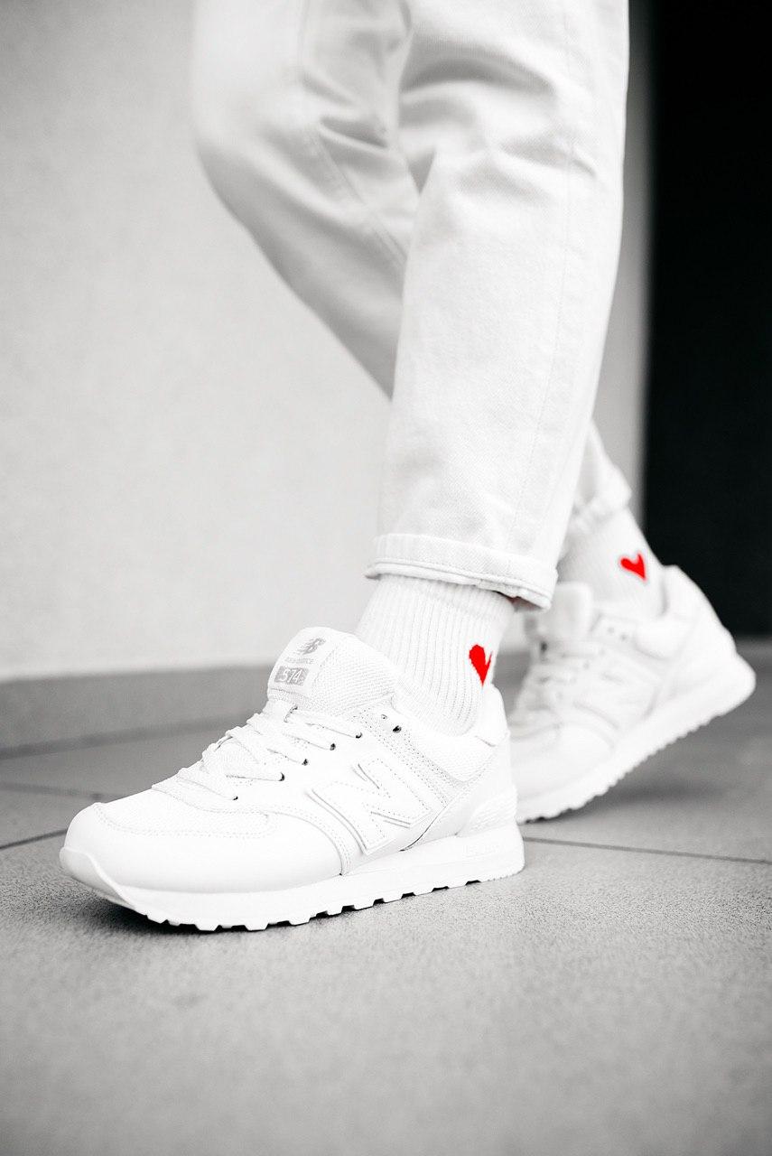 New Balance 574 Full White (Сетка)