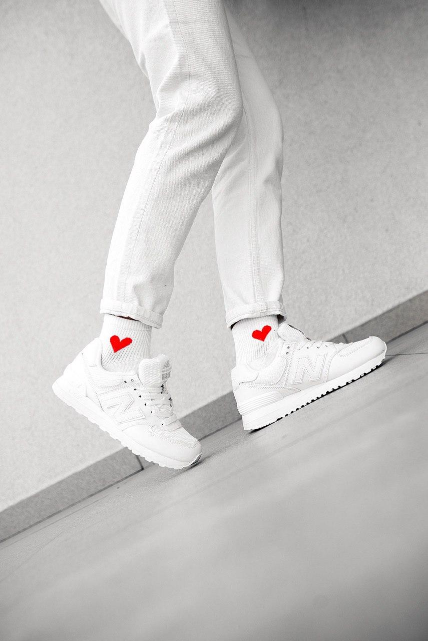 New Balance 574 Full White (Сетка)