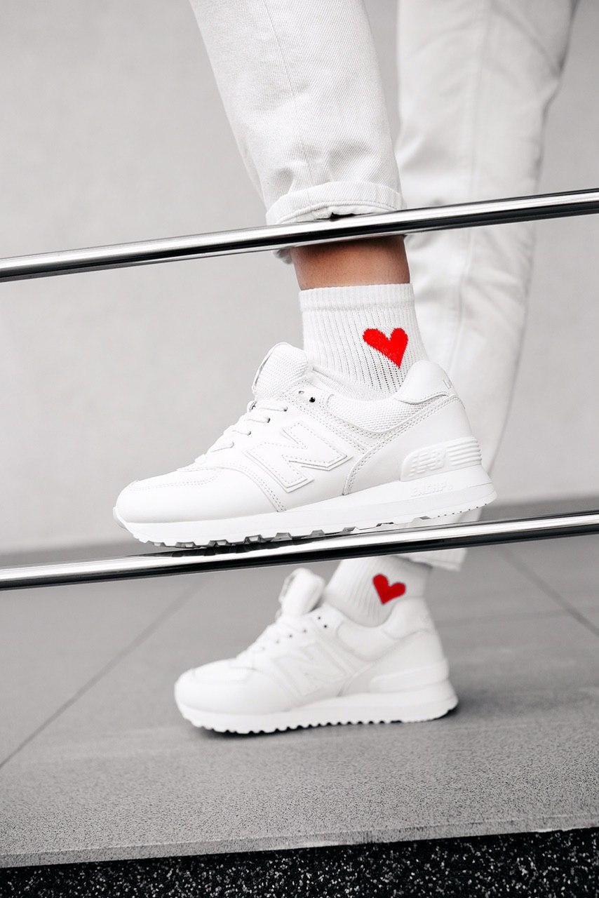 New Balance 574 Full White (Сетка)