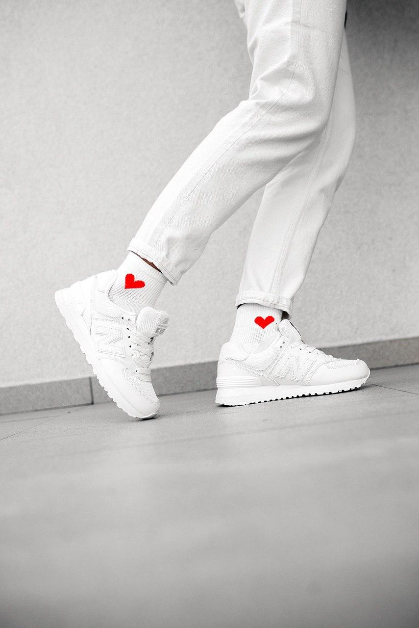 New Balance 574 Full White (Сетка)