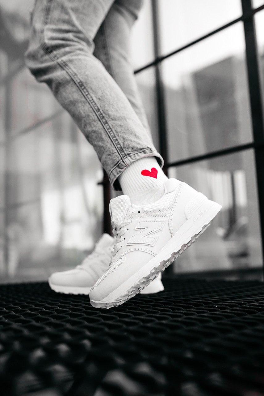 New Balance 574 Full White (Сетка)