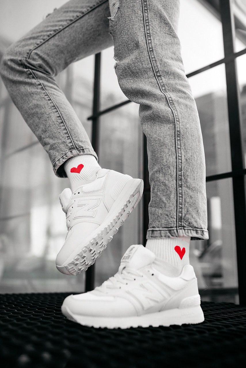 New Balance 574 Full White (Сетка)