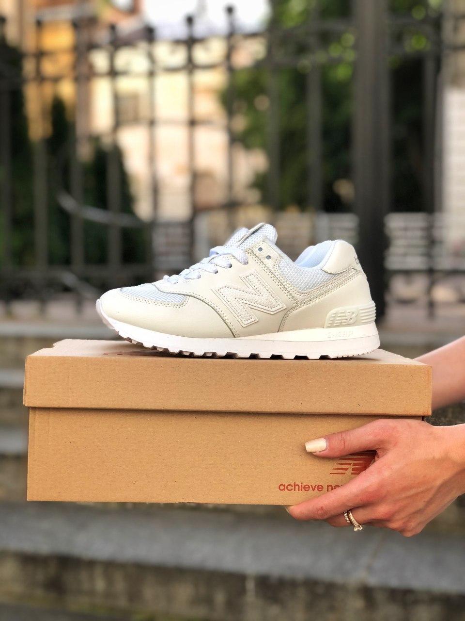New Balance 574 Full White (Сетка)