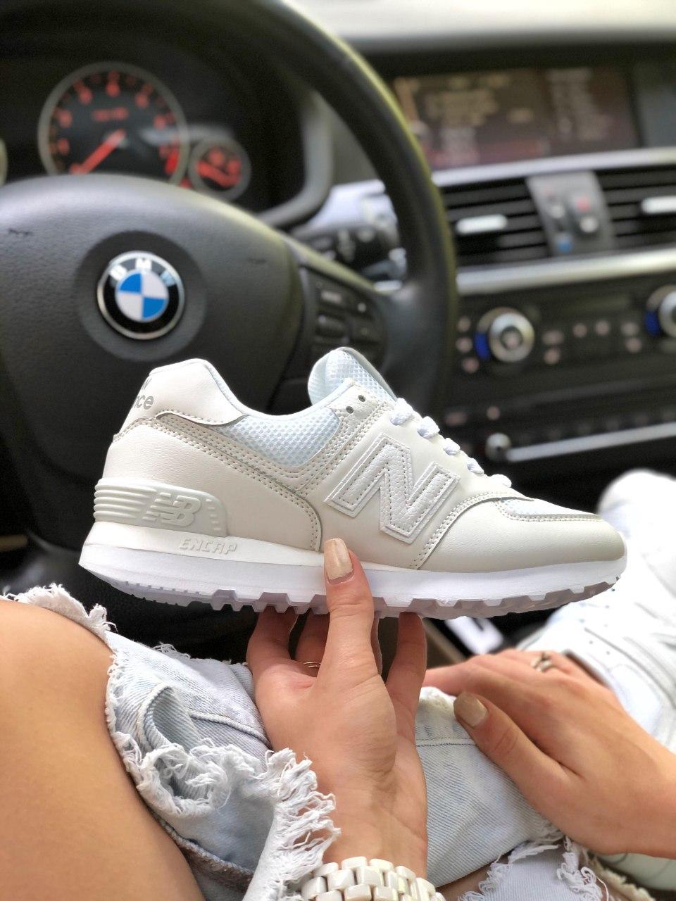 New Balance 574 Full White (Сетка)