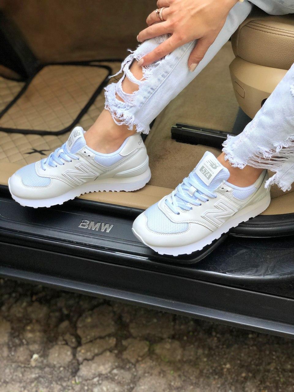 New Balance 574 Full White (Сетка)