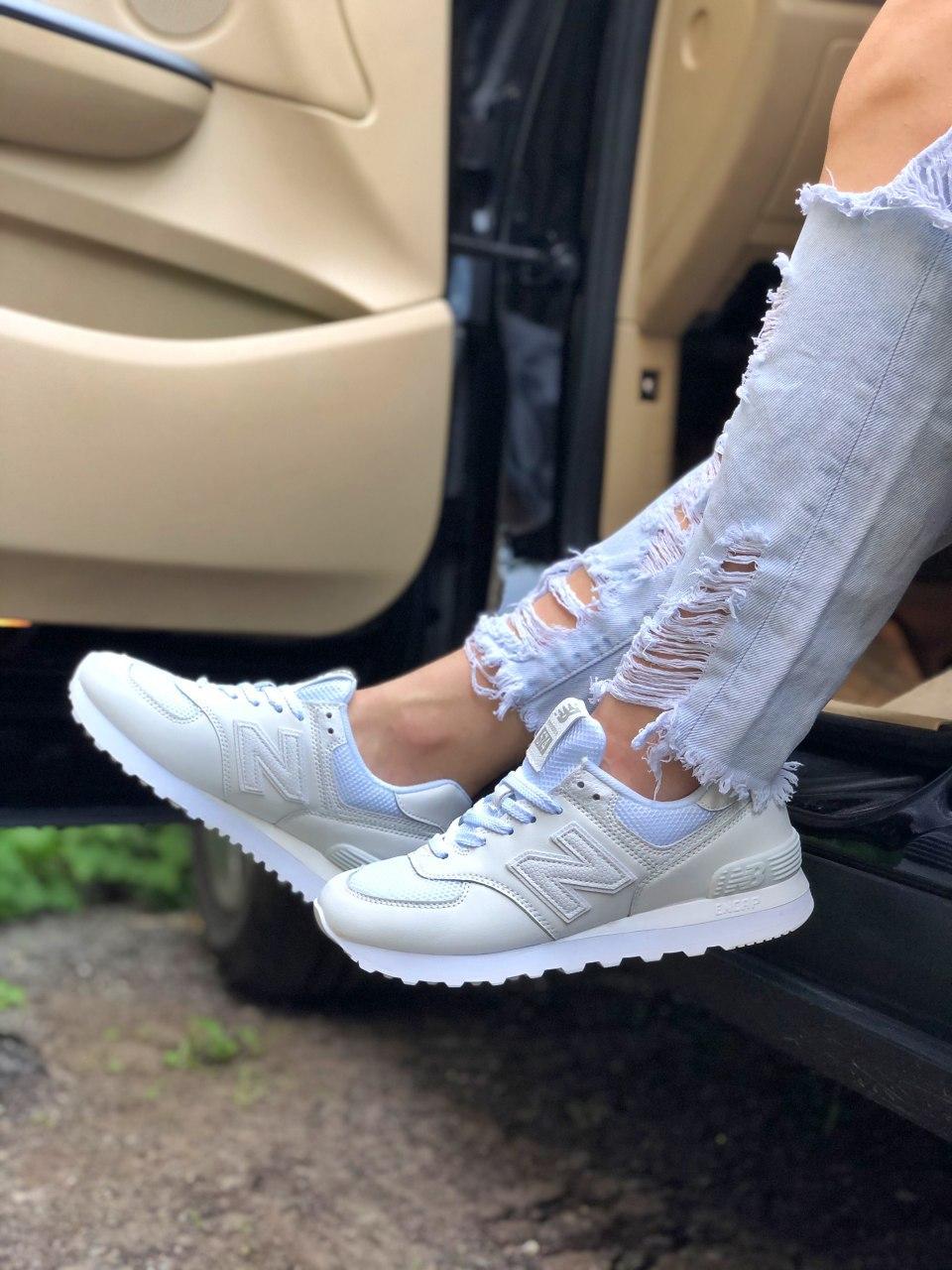 New Balance 574 Full White (Сетка)