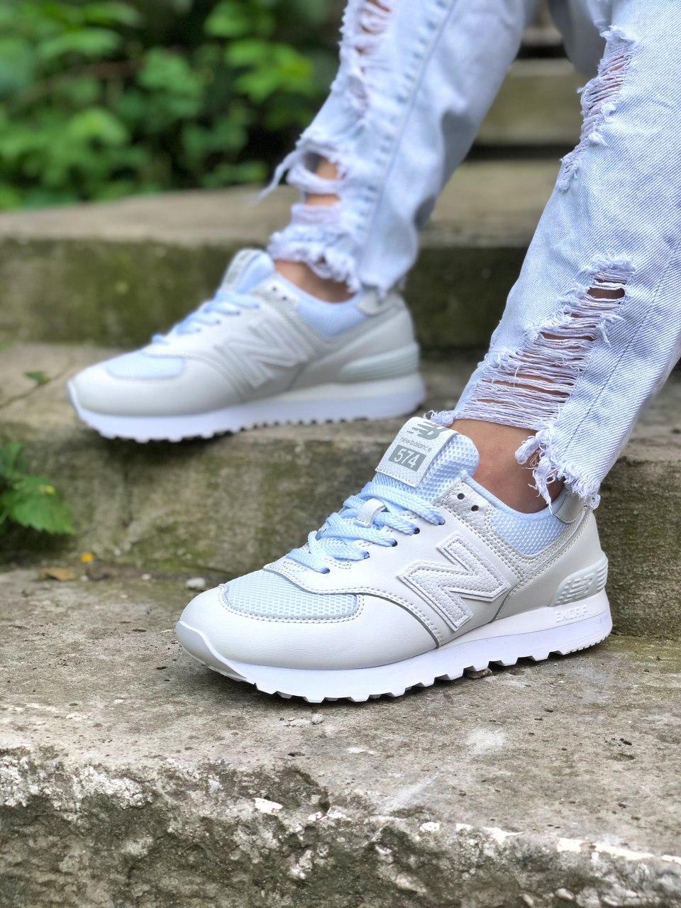 New Balance 574 Full White (Сетка)