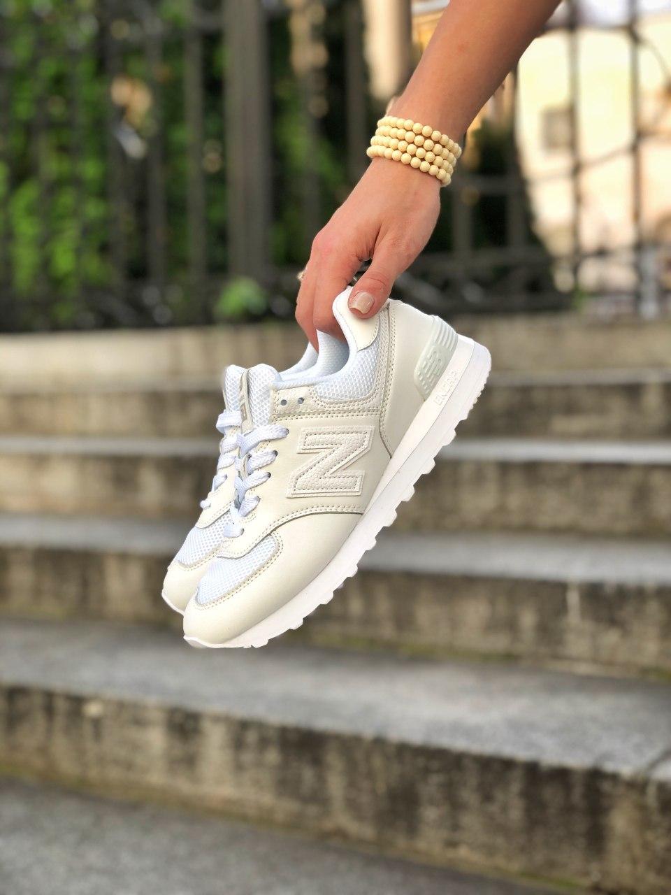 New Balance 574 Full White (Сетка)