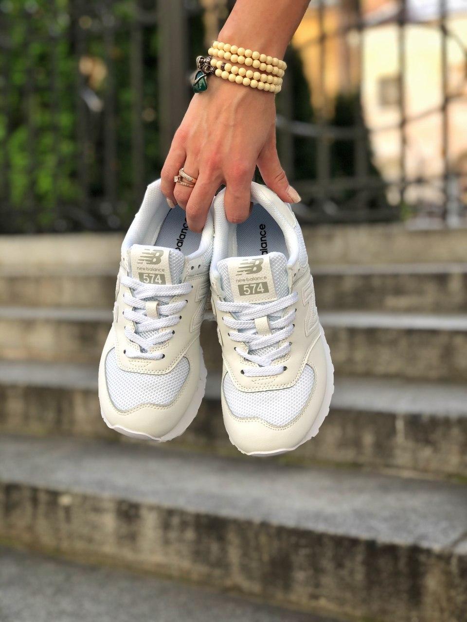 New Balance 574 Full White (Сетка)