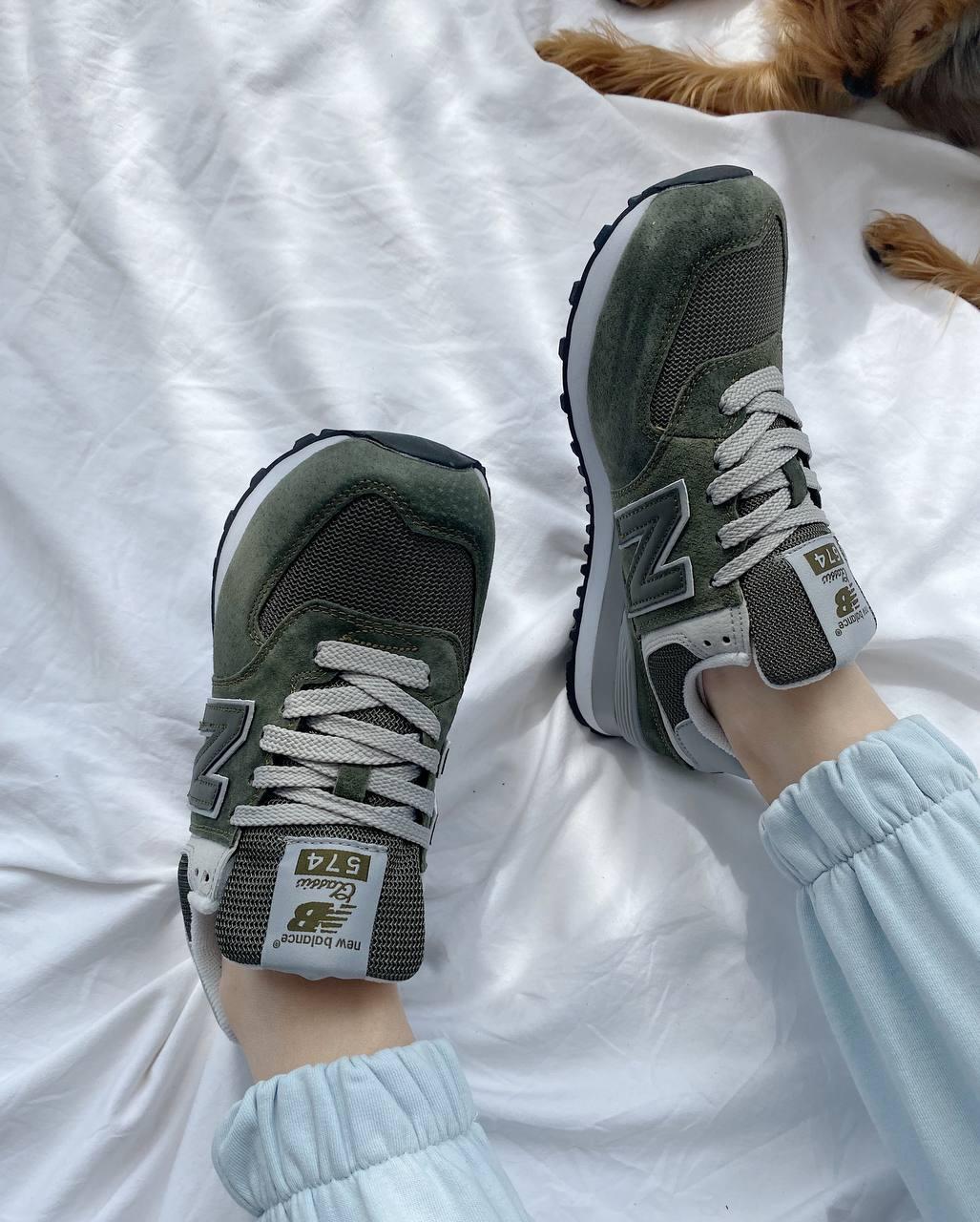 New Balance 574 Khaki Grey White